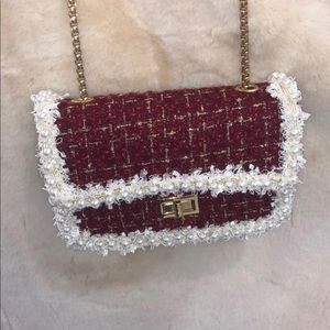 Burgundy winter crossbody purse